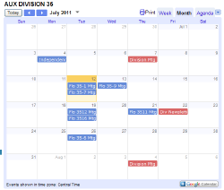 Division 35 Calendar